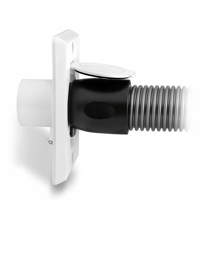 Vysavačová zásuvka WALL obdélník - bílá s nepřilnavým povrchem. Určeno pro centrální vysavače.